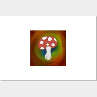 Rainbow space mushroom Posters and Art